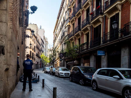 Madrid, Spain - March 15, 2020: State of alarm in Spain about the Covid-19 empty streetのeditorial素材