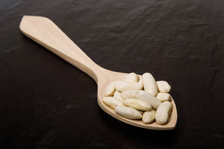 White beans of the Faba Asturiana variety, its cultivation zone is in Asturias, northern Spainの写真素材