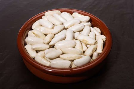 White beans of the Faba Asturiana variety, its cultivation zone is in Asturias, northern Spainの写真素材