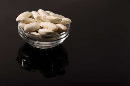 White beans of the Faba de Lourenza variety, its cultivation area is in Galicia, in northern Spain.の写真素材