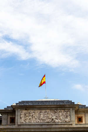 Urban landscape, views of statues and monuments in the buildings of Madrid, Spain.の写真素材