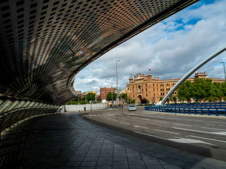 Bullring and Las Ventas Bridge, Madrid, Spainの写真素材