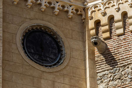 Urban landscape, views of statues and monuments in the buildings of Madrid, Spain.のeditorial素材