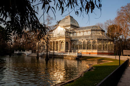 First lights of the day in the gardens of the Buen Retiro Park, in Madrid, Spain
