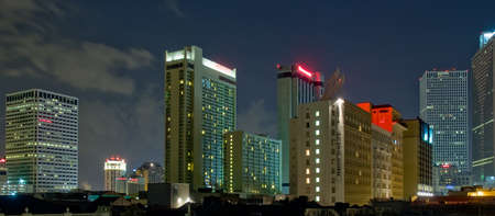 Downtown New Orleans, Louisiana seen at nightのeditorial素材