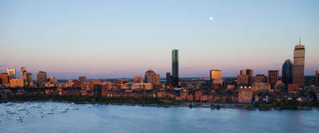Boston's Back Bay and Cambridge on the Charles Riverの写真素材