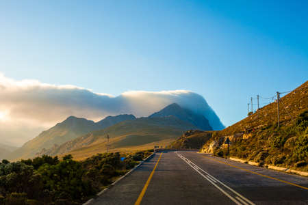 Curving highway near Cape Town, South Africaの写真素材
