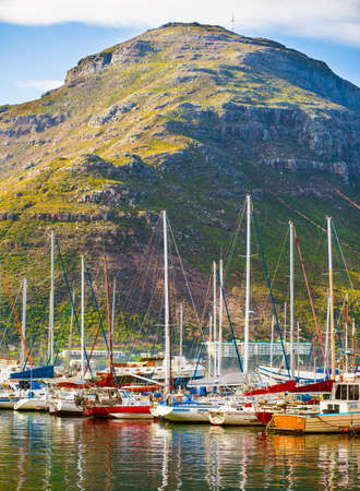 Saiboats at Hout Bay Marina, South Africaの写真素材