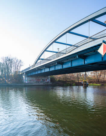 Bridge over the River Spree at Fuerstenwalde, Brandenburgのeditorial素材