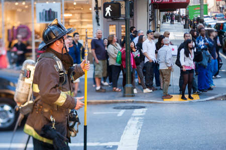 San Francisco fireman responding to an emergency