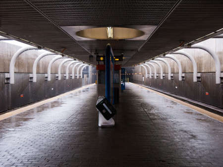 MBTA subway station platform platform in Boston, Massachusetts