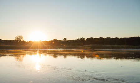 View over the Oder River near Frankfurt (Oder) at dawn