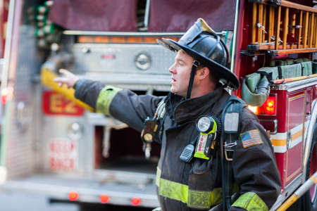 San Francisco fireman responding to an emergency