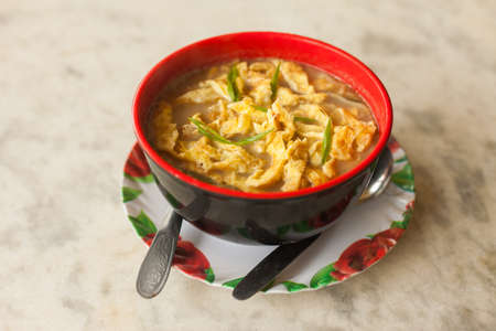 Egg Thukpa soup in Nepal
