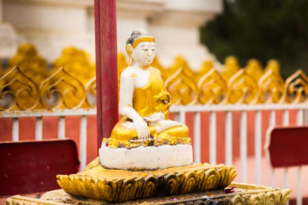 Buddha statue at the Mynmar tempの写真素材