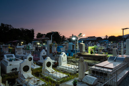 Gravestones at Santa Cruz Cemetery, Dili, East Timorの写真素材