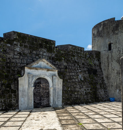 Dutch colonial-era Fort Belgica in Banda Neiraの写真素材