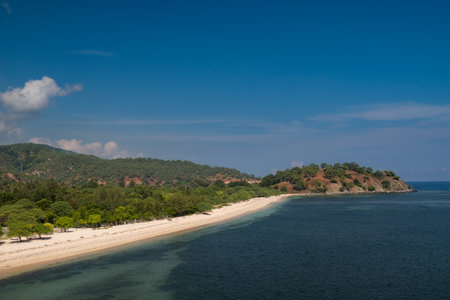 Blue sky and clear water at a beach in East Timorの写真素材