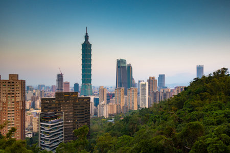 Views of the Taipei skyline, Xinyi districtの写真素材