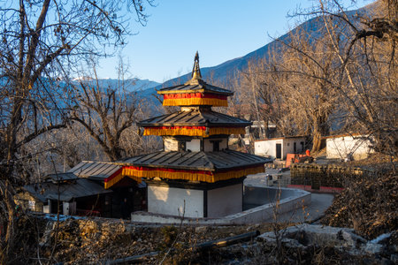Muktinath Temple, a holy site for Hindus and Buddhists, Nepalの写真素材