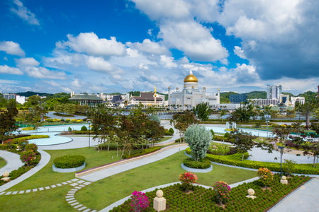 View over Taman Mahkota Jubli Emas Park, Bruneiの写真素材