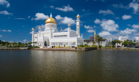 The Sultan Omar Ali Saifuddin Mosque, Bruneiの写真素材