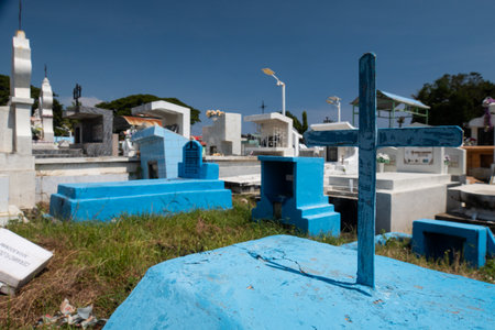 Gravestones at Santa Cruz Cemetery, Dili, East Timorの写真素材