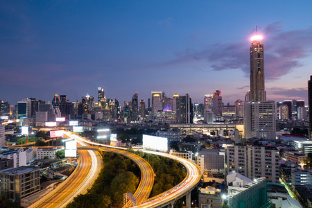 Traffic speeds through the highways of Bangkok