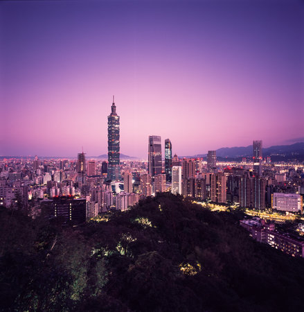 Views of the Taipei skyline, Xinyi districtの写真素材
