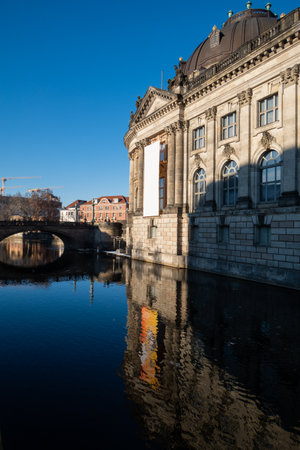 Bode Museum and River Spree, Berlin, Germanyの写真素材