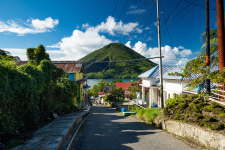 Village near Fort Hollandia on Banda Besar, Indonesiaの写真素材