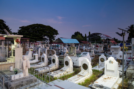 Gravestones at Santa Cruz Cemetery, Dili, East Timorの写真素材