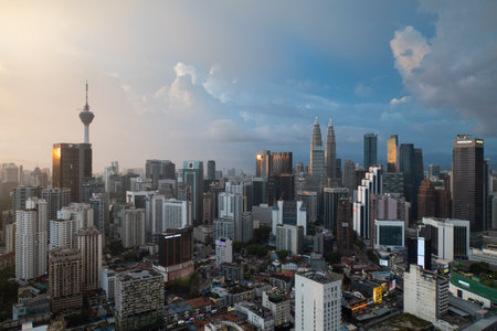 View over the Kuala Lumpur skyline, Bukit Bintangの写真素材
