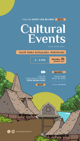 West Nusa Tenggara Indonesia Culture Illustration design ideaのイラスト素材