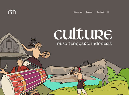West Nusa Tenggara Indonesia Culture Illustration design ideaのイラスト素材