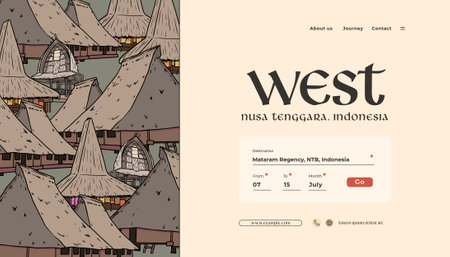 Indonesia Nusa Tenggara design layout idea for social media or event backgroundのイラスト素材