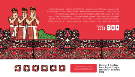 Batak illustration design layout template backgroundのイラスト素材