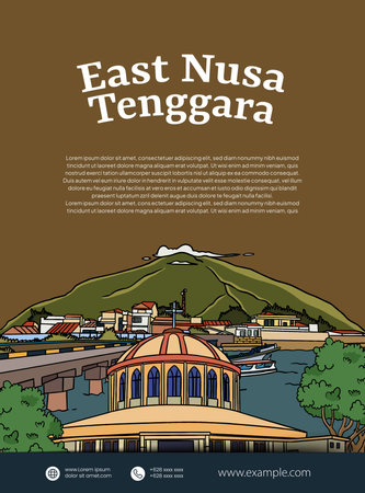 Indonesia East Nusa Tenggara design layout idea for social media or event backgroundのイラスト素材