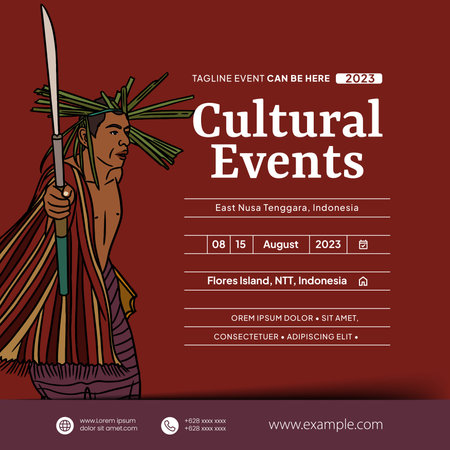 Indonesia East Nusa Tenggara design layout idea for social media or event backgroundのイラスト素材