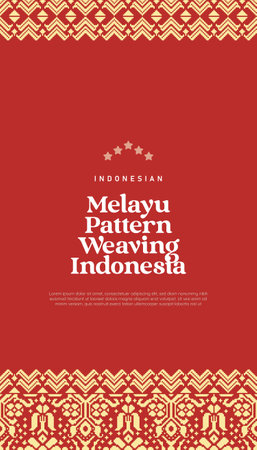 Indonesian Melayunese Pattern Weaving Illustrationのイラスト素材
