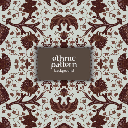 Javanese Pattern. Indonesian Batik ethnic pattern design for backgroundのイラスト素材