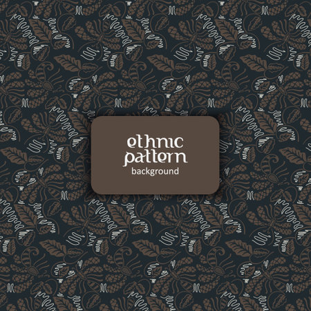 Yogyakarta Pattern Indonesian Batik with bug and flower illustration for backgroundのイラスト素材