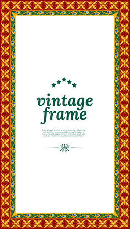 Ethnic frame idea with indonesian patternのイラスト素材