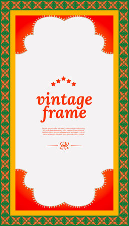 Ethnic frame idea with indonesian patternのイラスト素材
