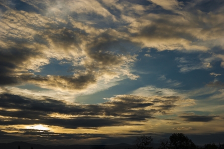 Beautiful evening cloudy sky before sunset.の写真素材
