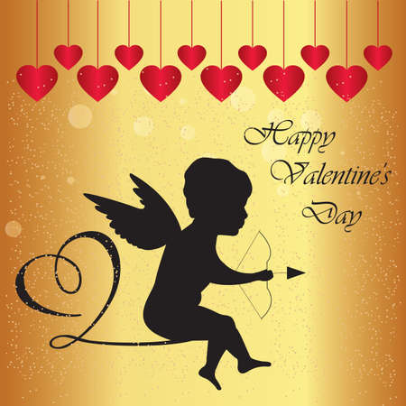 Angel figure valentines day gift card desingのイラスト素材
