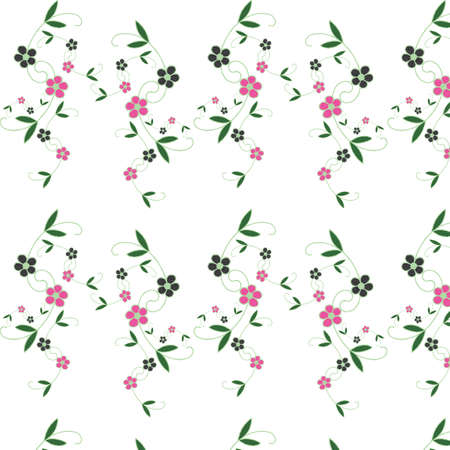 Seamless floral pattern. For easy making seamless pattern just drag all group into swatches bar, and use it for filling any contours.のイラスト素材