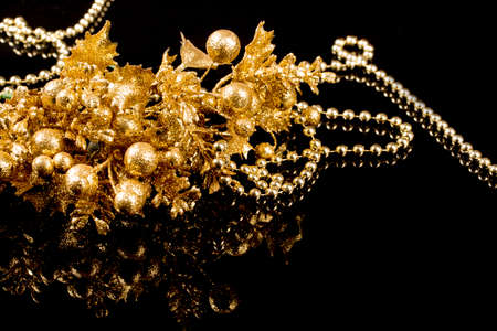 Beads and Flowers on Blackの写真素材