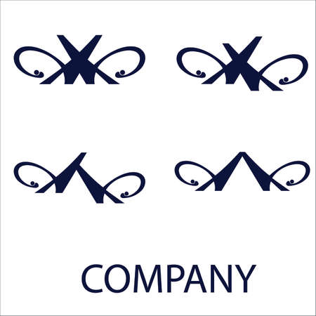 A collection of modern and and fresh logos or icons, 4 original piecesのイラスト素材