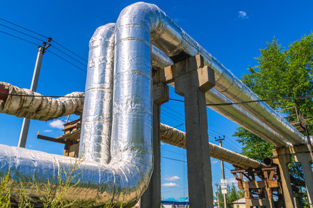 Large production pipeline. Heat supply of urban and industrial facilities. production of thermal...
